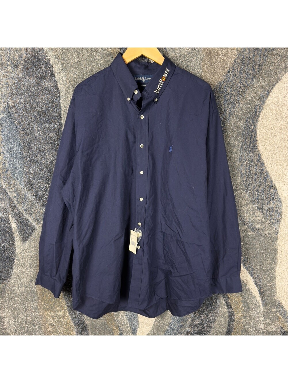 Ralph Lauren Blake Button Down Shirt Mens XL Navy PartyPoker